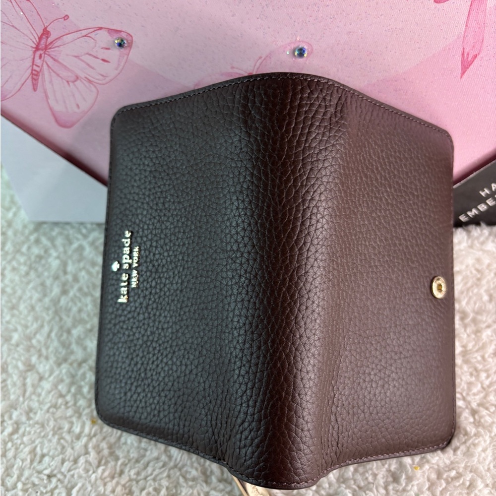 Kate Spade Brown Leather Wallet NWOT - Picture 7 of 9